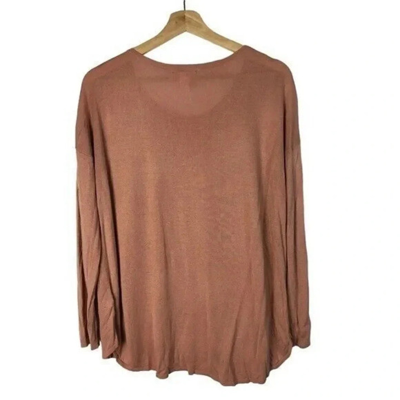 H&M Mauve Pink Round Neck Knit Long Sleeve Top M - Picture 2 of 3